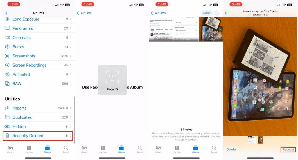 江达苹果14维修分享 iPhone14 上恢复已删除的照片 